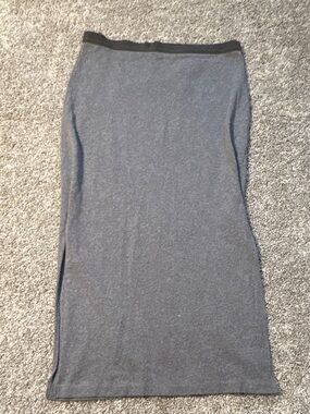 Vintage Gap Women's Solid Gray Black Pencil Midi Skirt Regular Size S